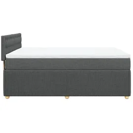 vidaXL Boxspringbett mit Matratze Dunkelgrau 140x200 cm Stoff
