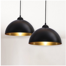 B.K.Licht »Auriga«, 2 flammig-flammig, LED Design Hängelampe schwarz-gold Hänge-Leuchte Küche Deckenlampe E27