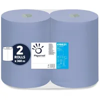 PAPERNET - Industrielle blaue Papierrolle 416621, 2 Rollen recyceltes