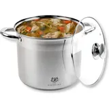 Karl Hausmann Kochtopf mit Deckel Suppentopf Edelstahl 7.2L Induktion alle Herde Silber