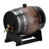 lyrlody Vintage Eichenholz Weinfass 3L mit Hahn für Brandy Whisky Wein - Holz Fass Zubehör Dekoration
