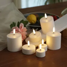 uYuni LED Maxi Teelichter 2 St. 6 cm weiß