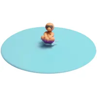 LURCH 210888 Mein Deckel Splash Bruno Bombe, Glasabdeckung aus 100% BPA-freiem Premium-Platin Silikon, Ø 10,5cm, Blau