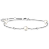 Thomas Sabo Armband Perlen mit weißen Steinen Sterlingsilber A2038-167-14-L19V