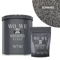 WO-WE 25Kg Steinteppich Set Marmorkies Bodenbeschichtung Schwarz 1-4mm -