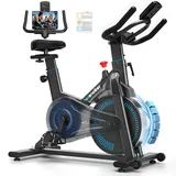 Wenoker Heimtrainer Fahrrad mit App & LCD-Display, Ergometer Hometrainer mit Magnetwiderstand und Bequeme Sitz, Tablet-Halter, Leises Spinning Exercise Bike Indoor, Fitnessbikes für Zuhause,Bis 160KG
