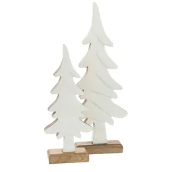 Set aus 2 Tannenbäumen in Weiß - Anderes Holz Amadeus 5x13 cm