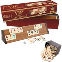 STAR V.I.P Holz Wooden Rummy Set VIP OKEY mit Melamin Steine AHSAP OKEY TAKIMI