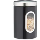 Relaxdays Vorratsdose 17,0 cm hoch schwarz 1,4 l, 1 St.