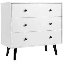 Costway Kommode 80 x 77 x 40 cm Weiß