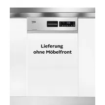 Beko BDSS28040XQ Einbau-Geschirrspüler (teilintegrierbar, 448 mm breit, Edelstahl)