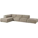 MASSIVMOEBEL24.DE Ecksofa, inkl. Hocker 285x220x79 Polyester taupe RAVENNA