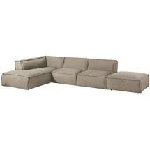 MASSIVMOEBEL24.DE Ecksofa, inkl. Hocker 285x220x79 Polyester taupe RAVENNA