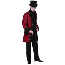 thetru Kostüm Paisley Herrenmantel rot, Herren-Gehrock für Steampunk, Gothic und Vampire rot L