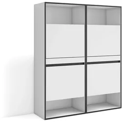 SKRAUT HOME Schuhschrank, Space-Saving Cabinet, 120x35x145 cm, Schlafzimmer, Kleiderschrank, Modern Style, Weiß - 459_33
