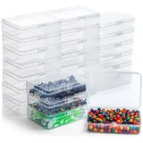 Belle Vous Aufbewahrungsboxen Klein mit Schnappdeckel Klare Plastikbox mit Deckel Set (24 Stk) - L11 x B8,5 x H2,8 cm - Mini Aufbewahrungsbox für Pillen, Perlen, Schmuck, Bastelartikel & Kleinteile