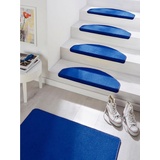 HANSE HOME Stufenmatte »Fancy«, halbrund, 15 Stück, Treppenmatten, Selbstklebend, Stufenteppich, Treppenstufen, blau