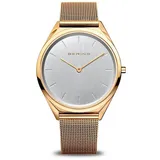 BERING Unisex Uhr Quarz Movement - Ultra Slim Collection mit Edelstahl und Saphirglas 17039-334 - 3 ATM