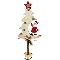 Trendline Dekofigur Holz Tannenbaum Weihnachtsmann 45 x 42 x 52 cm mehrfarbig