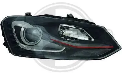 Kristallscheinwerfer für VW Polo 6R (ab 2009) – GTI-Design, schwarz