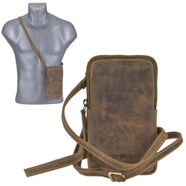 GREENBURRY Vintage Umhängetasche Braun 11x18x2,5cm Ledertasche Handtasche
