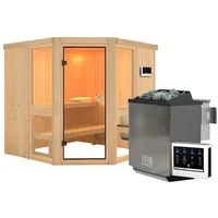 Karibu Amelia 2 - Sauna mit Eckeinstieg 68 mm