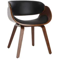 miliboo Design-Stuhl Schwarz und dunkles Holz Nussbaum BENT