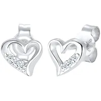 Elli DIAMONDS Ohrstecker Herz Silber 925 Sterling 0,03 ct