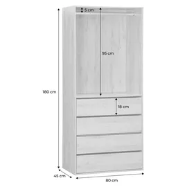 sweeek - Modul mit 4 Schubladen und Kleiderschrank