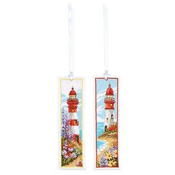 Lesezeichen "Leuchtturm rot/weiß", 2er-Set