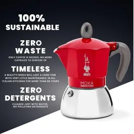 Bialetti Moka Induction 2 Tassen rot/silber
