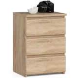 akord furniture factory AKORD CL3 Sonoma-Eiche mit 3 Schubladen B40 x H57 x T35 cm