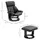 Homcom Relaxsessel Kunstleder 76 x 102 x 80 cm Schwarz mit Hocker