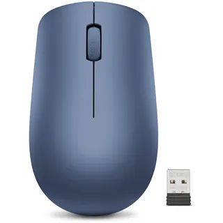 Lenovo 530 Maus, beidhändiges Design, Nano-USB-Anschluss, kompatibel mit Windows-Laptops und -PCs - Abyss Blue