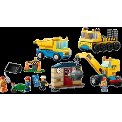 LEGO® Konstruktions-Spielset City Baufahrzeuge und Kran mit Abrissbirne bunt|gelb