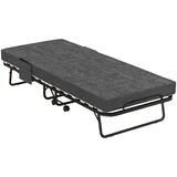 Homcom Klappbett Gästebett mit Rollen, 10 cm Matratze, Abdeckung, Seitentasche