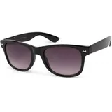Stylebreaker Nerd Sonnenbrille Kunststoff UV400, Schwarz/Grau / Einheitsgröße