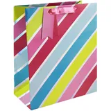 eurowrap 35489-2Cpack - Packung mit 6 Geschenktaschen, Großformat 26,5x14x33cm, 210g, Streifen, 1 Pack