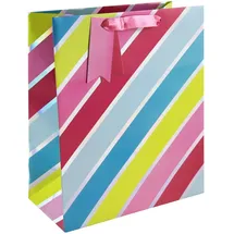 eurowrap 35489-2Cpack - Packung mit 6 Geschenktaschen, Großformat 26,5x14x33cm, 210g, Streifen, 1 Pack