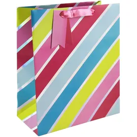 eurowrap 35489-2Cpack - Packung mit 6 Geschenktaschen, Großformat 26,5x14x33cm, 210g, Streifen, 1 Pack