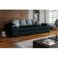 Fun Möbel Big-Sofa Big Sofa Couchgarnitur WELLS Megasofa in Stoff, inkl. Zierkissen grau|schwarz