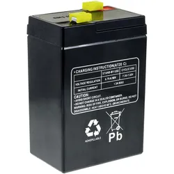 Powery Ersatzakku für Lampe Johnlite Staubsauger Halogen Lampe 6V 5Ah (ersetzt auch 4,5Ah 4Ah)