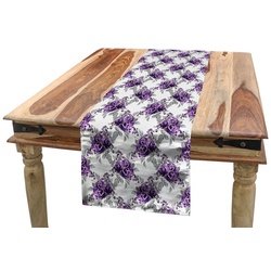 Abakuhaus Tischläufer Esszimmer Küche Rechteckiger Dekorativer Tischläufer, Hochzeit Romantische violette Rose Blooms grau 40 cm x 225 cm