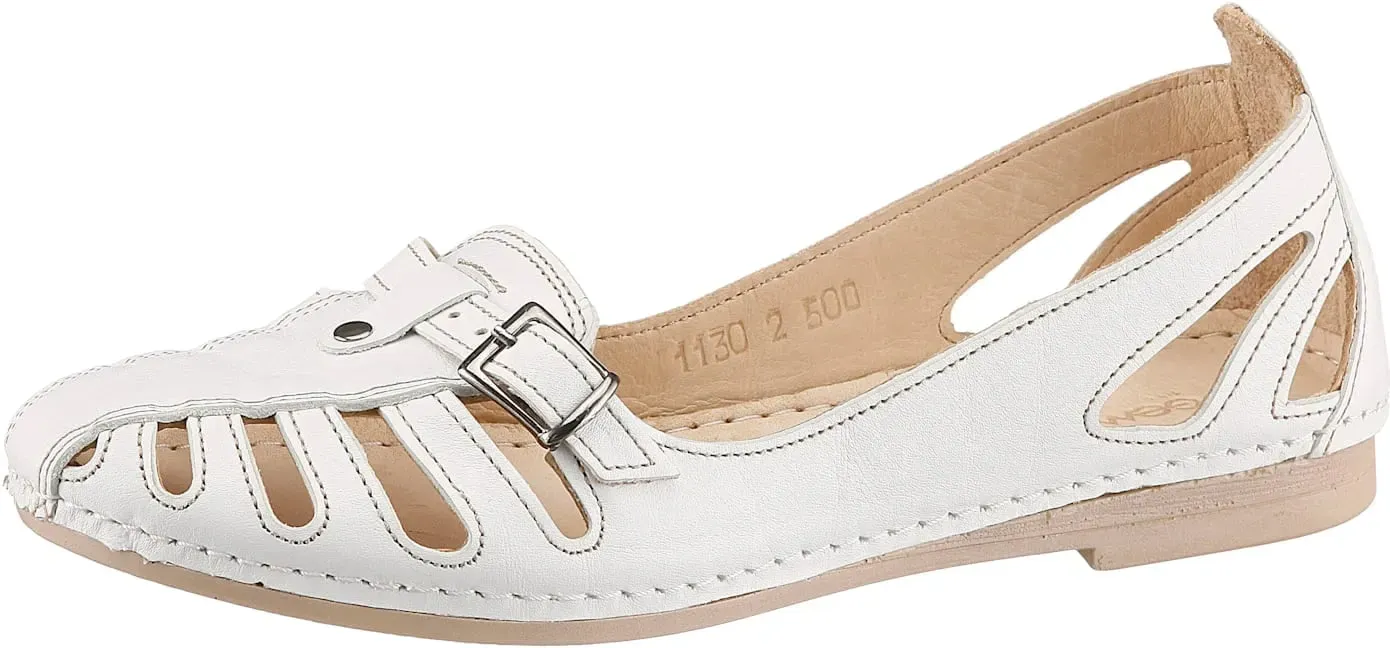 Slipper GEMINI, Damen, Gr. 41, weiß, Glattleder, Schuhe Slipper