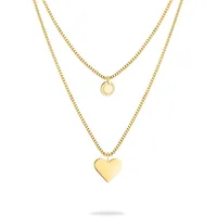 Liebeskind Berlin Layered Love Herz Kette mit Anhänger Gold Edelstahl
