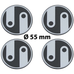 4 x Ø 55 mm Polymere Aufkleber / Ornament / Nabenkappen, Felgendeckel