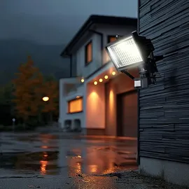 Maclean Brackets Maclean MCE442 Solarlampen LED Strahler mit Bewegungssensor Flutlichtstrahler Solar Wandleuchte Dämmerungssensor Solarleuchte IP44 6W 360 Lumen 6000K - Schwarz