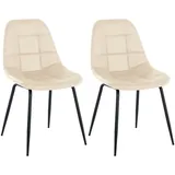 CLP 2er Set Stuhl Tom I Esszimmerstuhl Mit Kunstleder- Oder Stoffbezug I Besucherstuhl Mit 4-Fuß Metallgestell