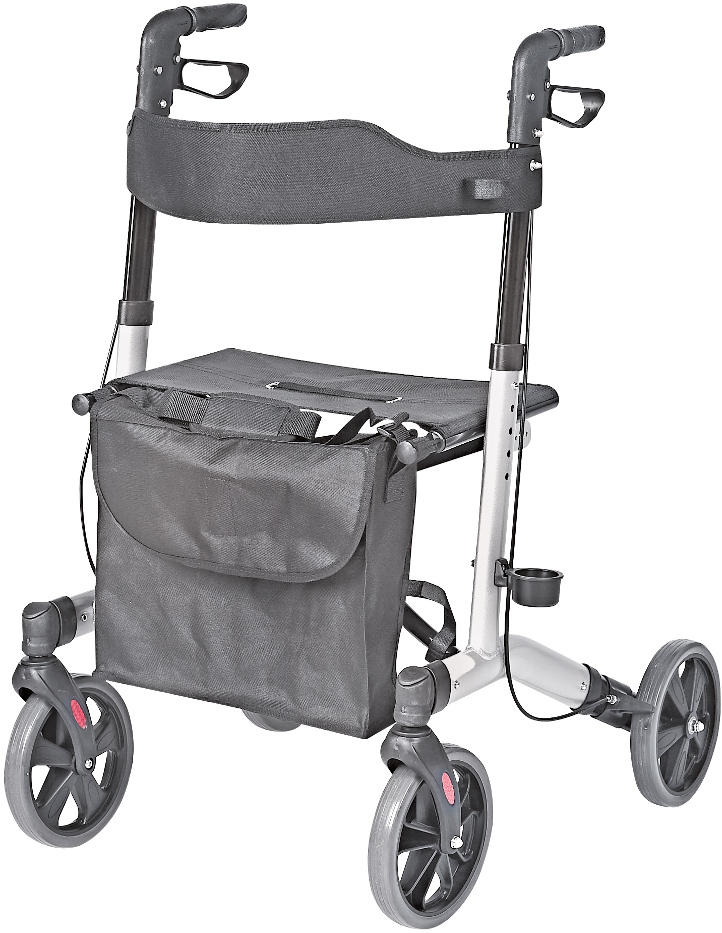 Leichtgewicht Rollator Servocare mit Tasche und Stockhalter