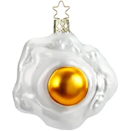 Inges Glas INGE-GLAS® Christbaumschmuck Spiegelei Glas 8 cm weiß/gold